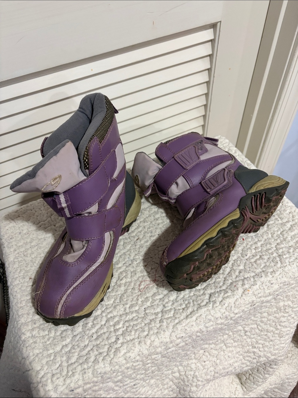 C9 by Champion Purple Kids Snow Boots with Hook-and-Loop Straps